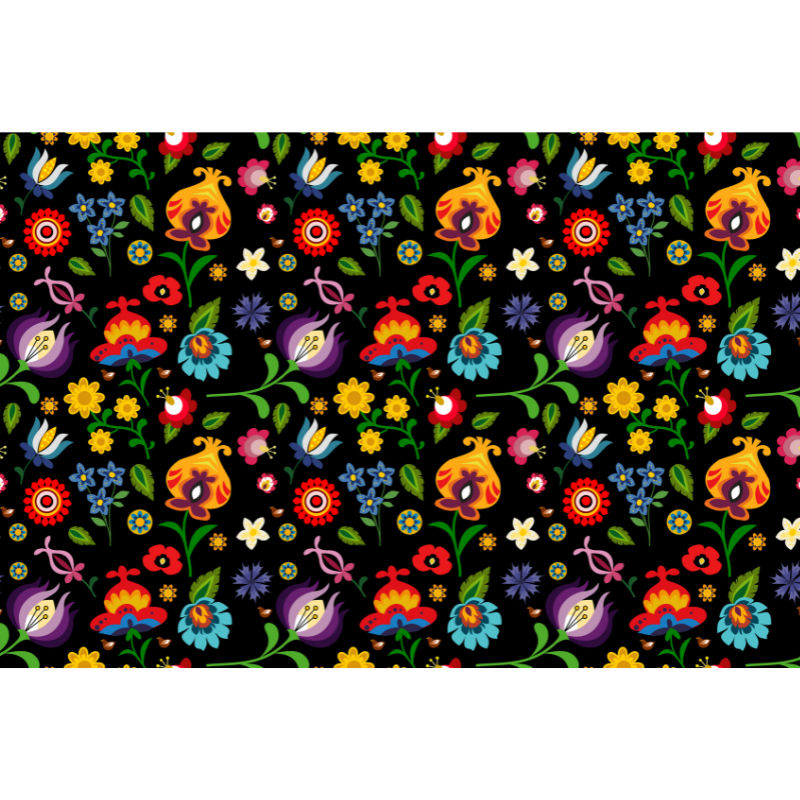 Decoupage Tissue Paper Folk Floral dark