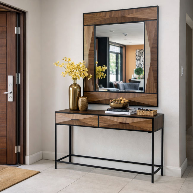 KC Furn-Chloe Console & Mirror Set