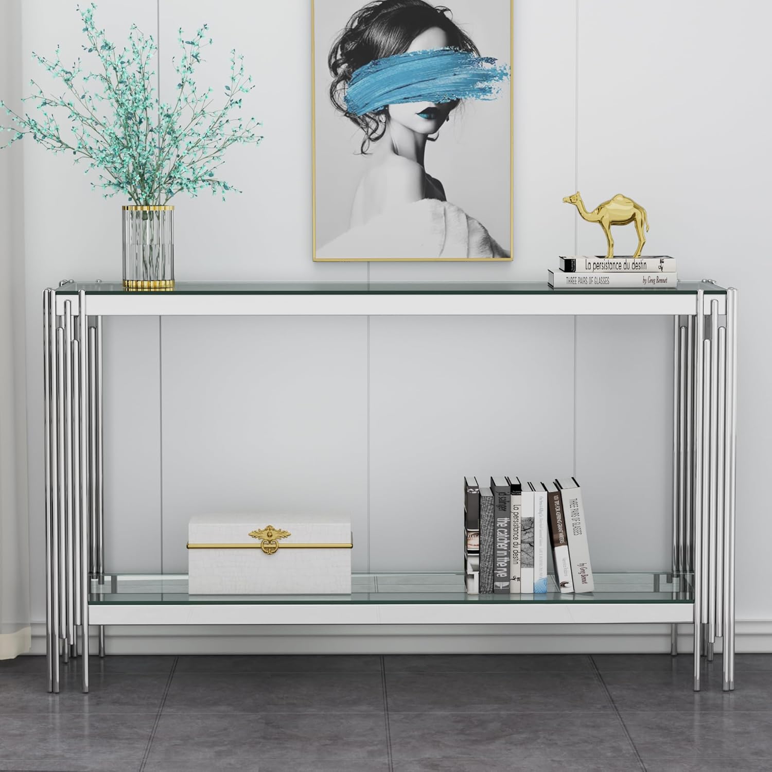 Royal Console Table -Silver/Clear