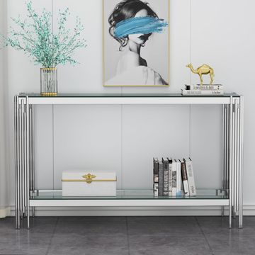 Royal Console Table -Silver/Clear