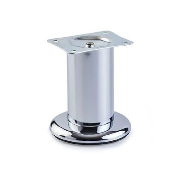 Round Leg on Base, H100mm x 50mm, Chrome Plated (4 Pack) BY WOODLY