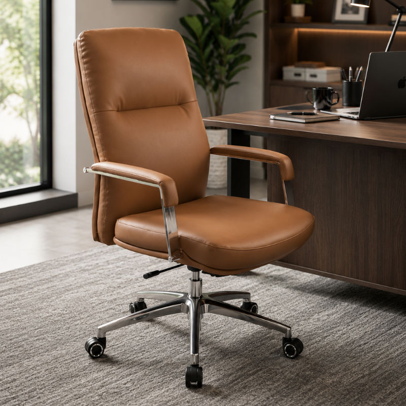 GOF Furniture – Monarch Mid Back Office Chair Brown