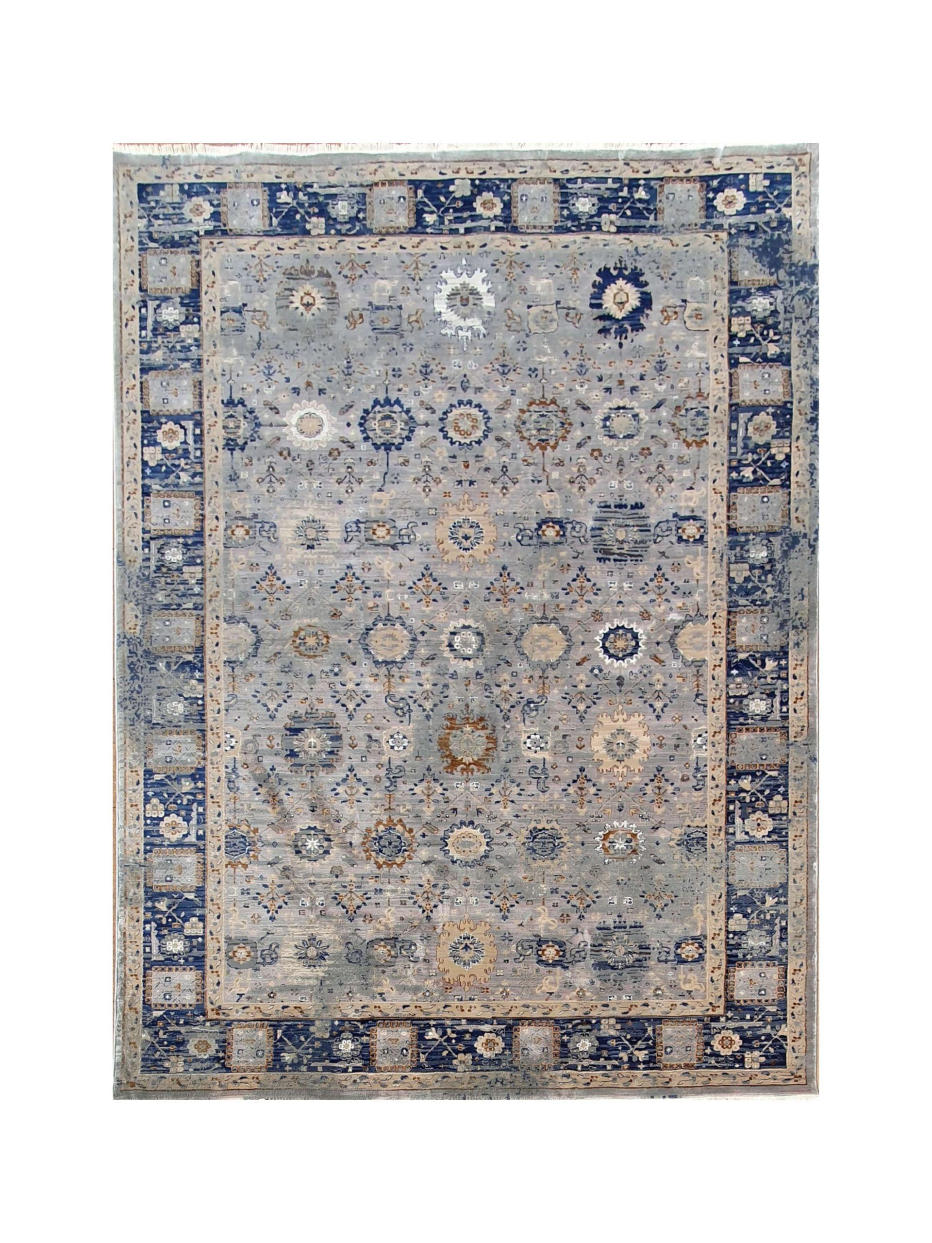 BK Carpets & Rugs – Vintage Inspired Oriental Area Rug – Dark Grey & Blue- 2.4m x 3.4m