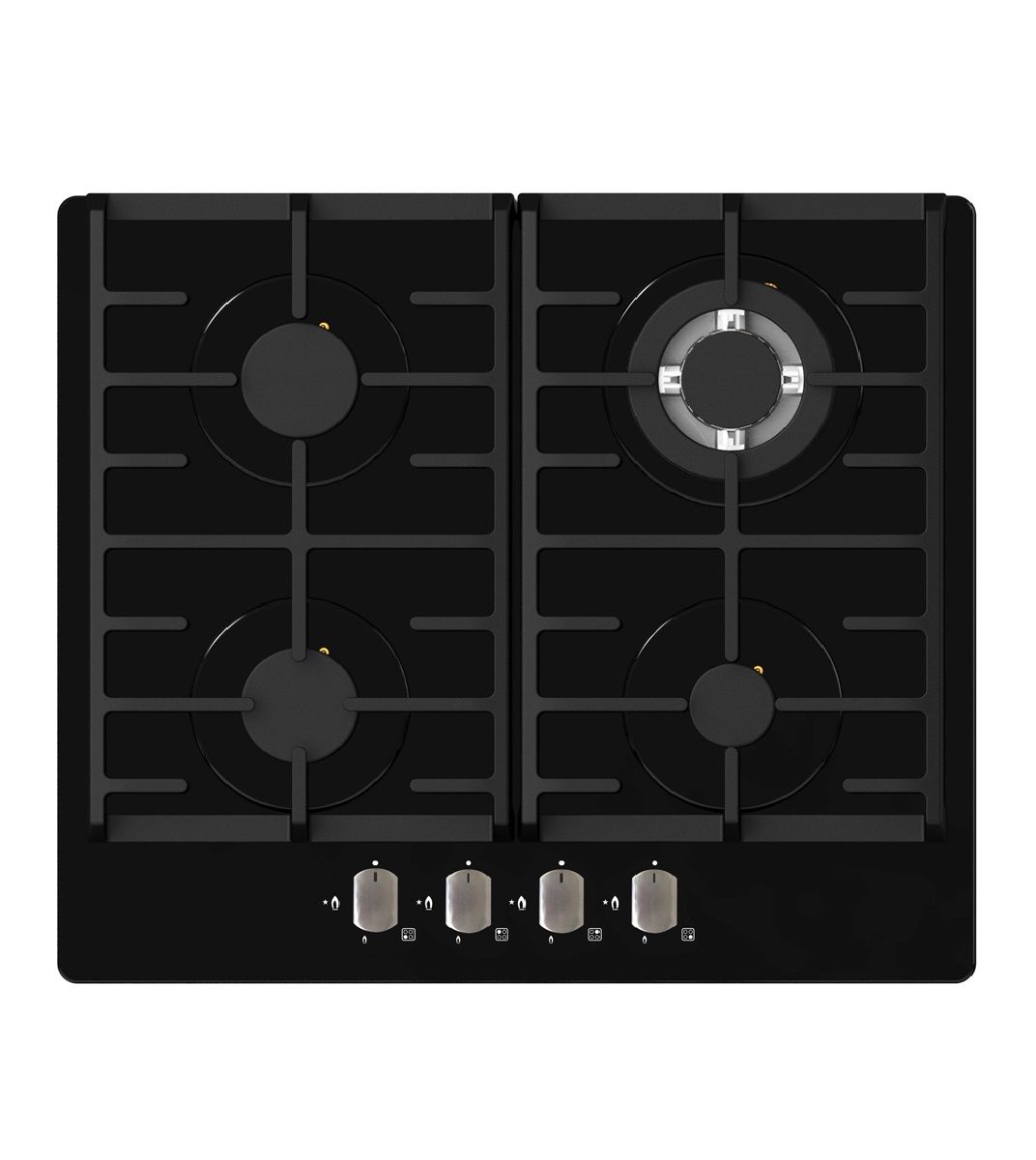 Falco Black Glass Gas Hob 60cm FAL-BGH-60