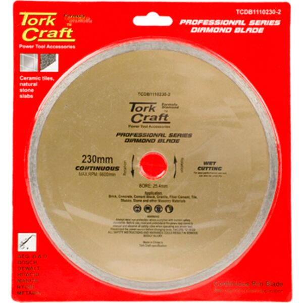 Diamond Blade 230Mm X 25.4 Continues Rim