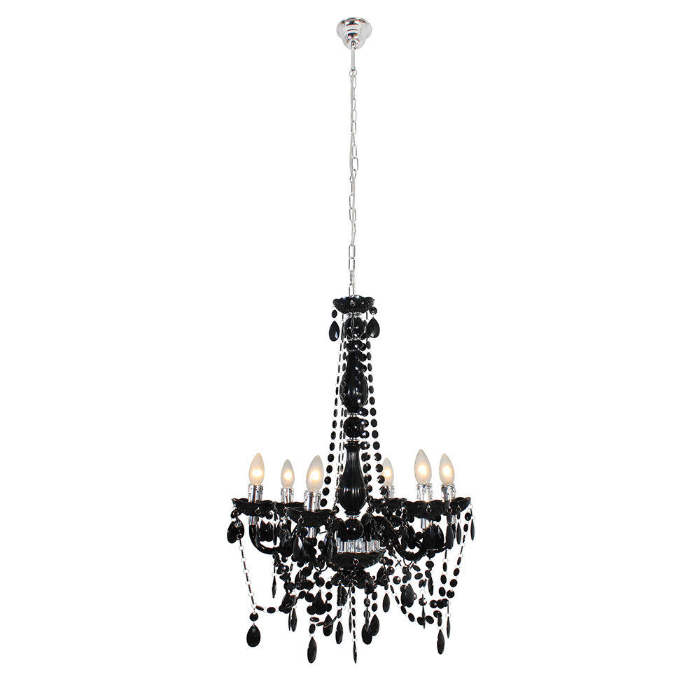 Octave - Acrylic - 6 Lights - Chandelier - 550mm - Black