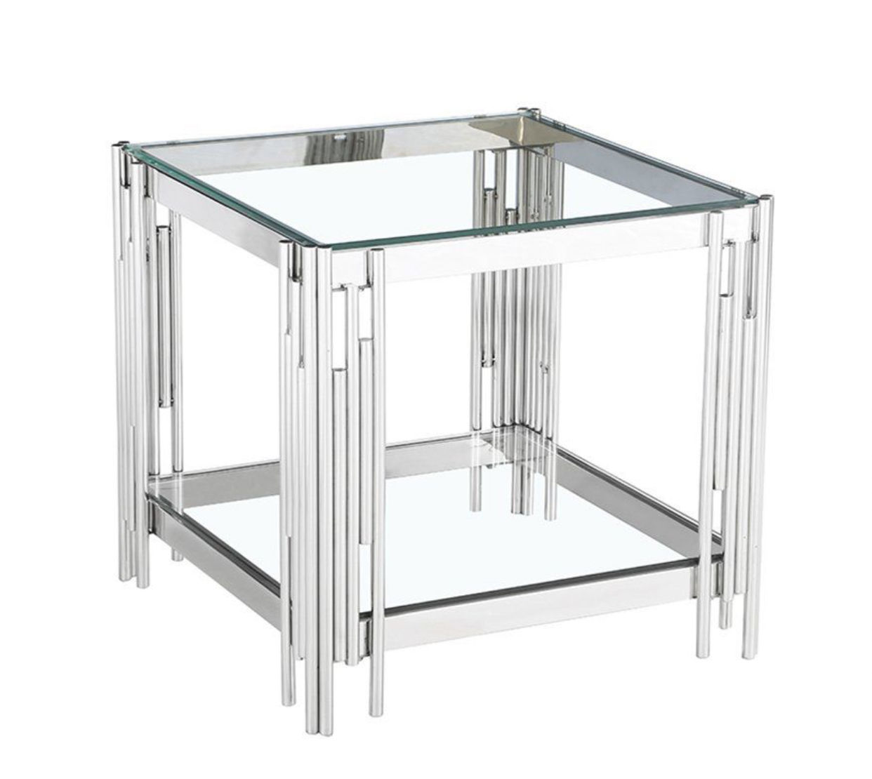 EFURN- Lucinda Silver pipe design side table