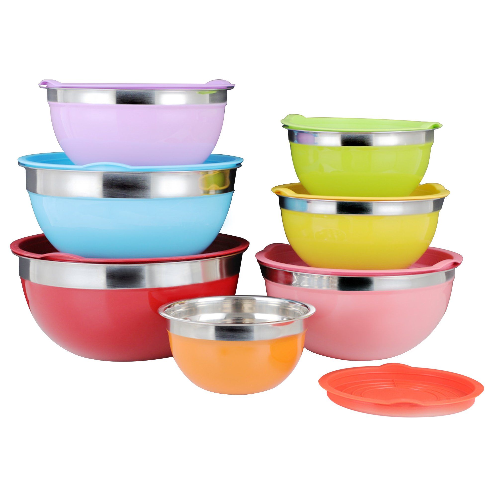 Colorful Stainless Steel Mixing Bowl - 7Pcs Set
