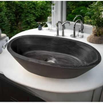 Calypso Black Bespoke Concrete Basin 56x29.5x15cm