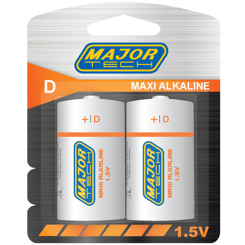 D Maxi Alkaline Battery (LR20-BP2) - Major Tech