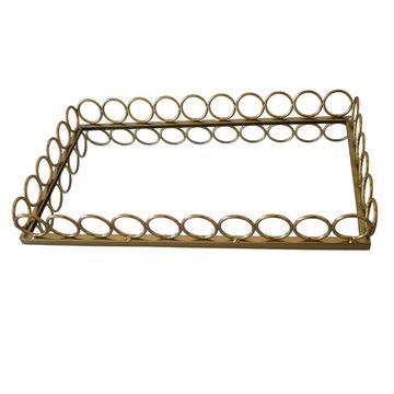 Gold Mirror Tray Large Size