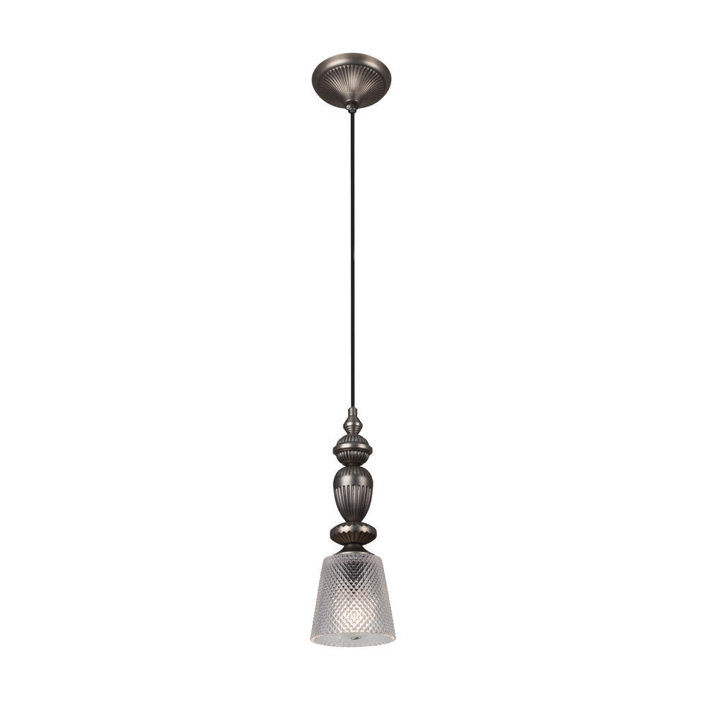 Nottingham - Pendant - Black & Clear Glass