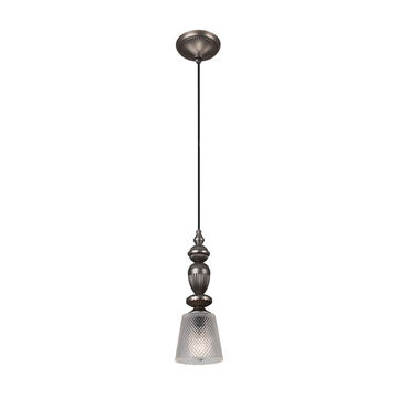 Nottingham - Pendant - Black & Clear Glass