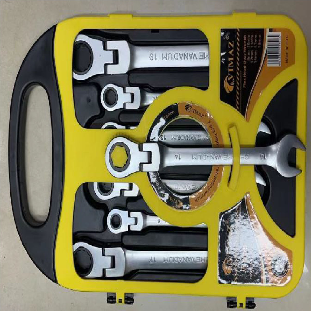 7pcs Adjustable Head Dual Purpose Ratchet Wrench Spanner Set