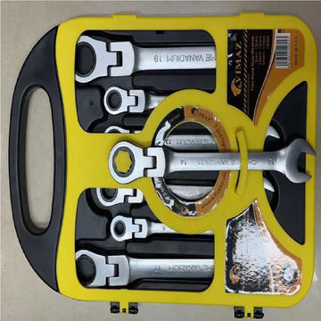7pcs Adjustable Head Dual Purpose Ratchet Wrench Spanner Set