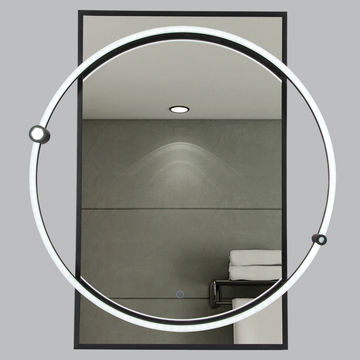 Rectangular Mirror with Metal Frame LED and Touch Switch