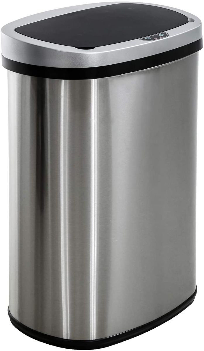 ROUND 50L STAINLESS STEEL AUTO DUSTBIN