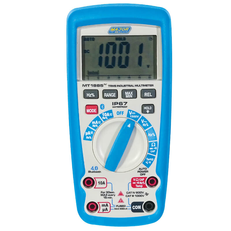 1500V DC IP67 True RMS Bluetooth Multimeter (MT1885) - Major Tech
