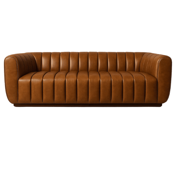 Innofurn- Leather Channel Tufted Sofa