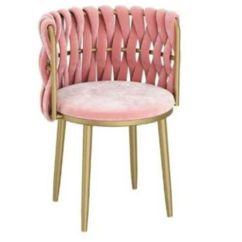 Dion Velvet Dinning Chairs-Pink
