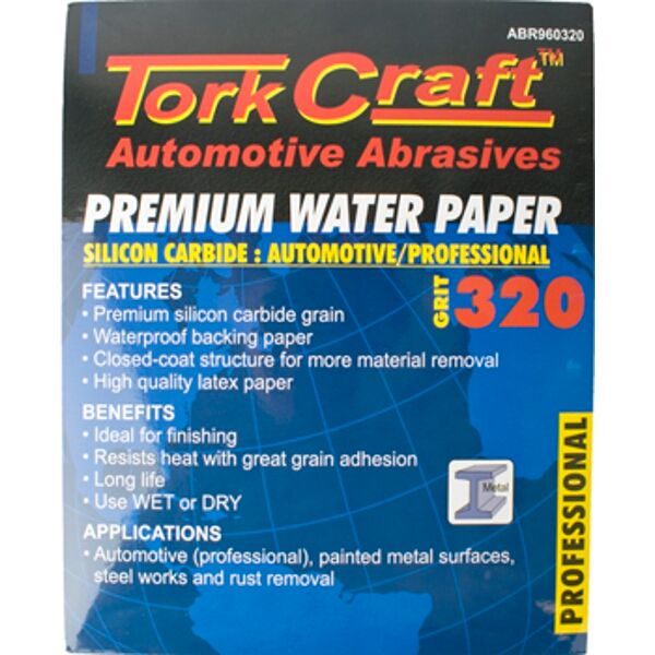 Premium Waterproof Paper  320 Grit 230  X 280 (50 Piece) Automotive
