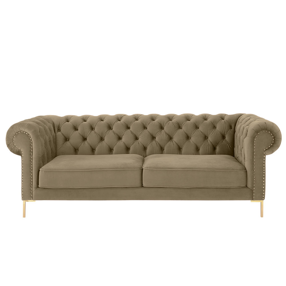 Odel Chesterfield 3 Seater Couch - Brown