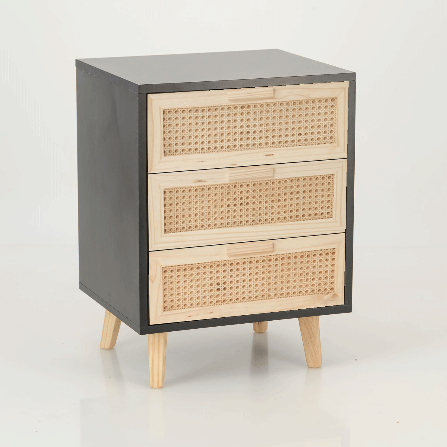 Romeo 3 Drawer Pedestal - Black