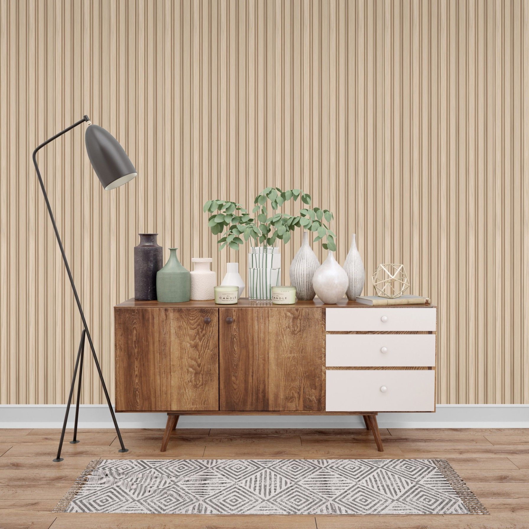 Panel Pack – Interior Wall Panels (Box of 10) – Oak Wood Look – 120mm x 12mm x 2.4m