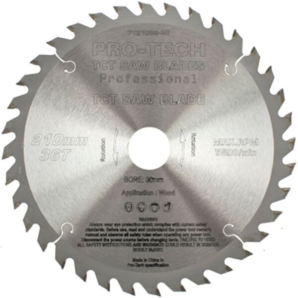 Saw Blade Tct 210X2.4X30X36T Wood Prof. Pro-Tech Fes. Ts75
