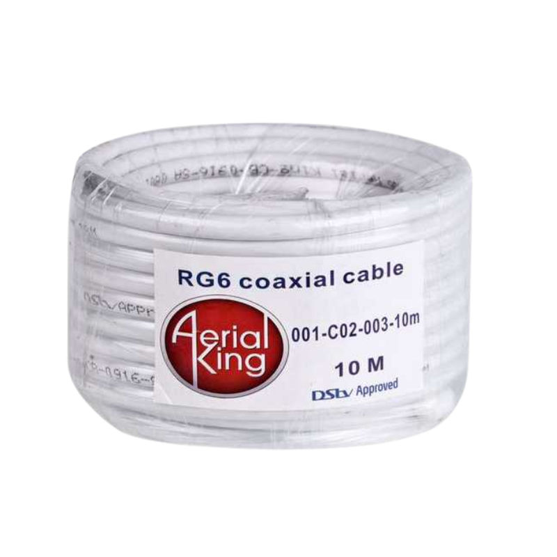 Cable RG6 White (10m) 64 Braid