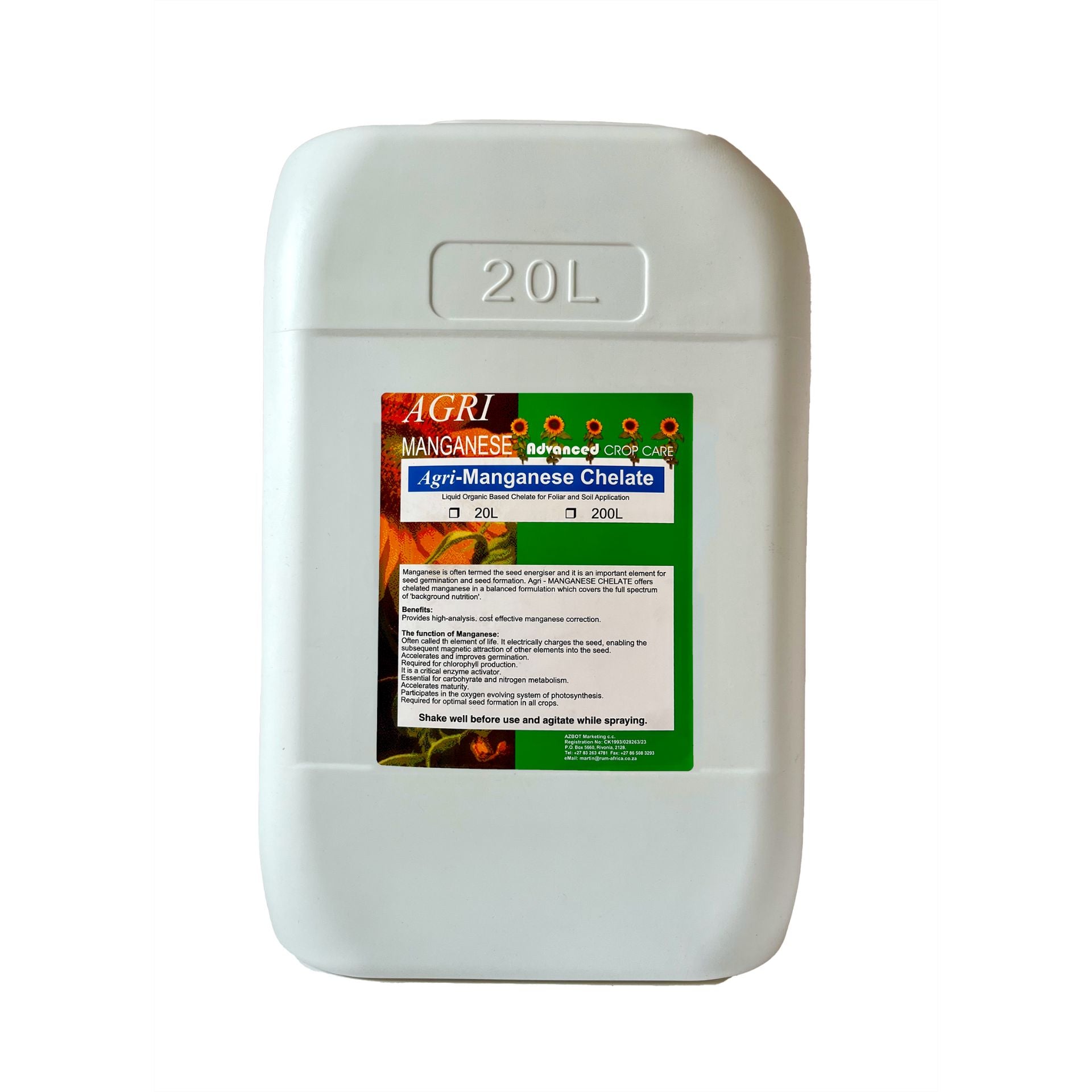Agri-Manganese Chelate Liquid Organic Fertiliser 20L