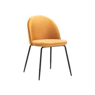 Vividitto - Kia Bloom Velvet Dining Chair -Mustard