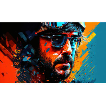 Canvas Wall Art - Fernando Alonso Abstract  Image - B1562 - [120 x 80 cm]