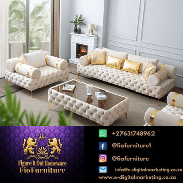 Briaton luxury Chesterfield 4pc sofa cream Emerald Green