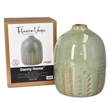 Danny Home LeafWhisper Ceramic Vase – Bush Green