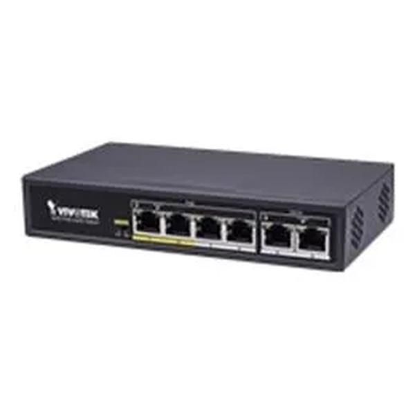 Vivotek Unmanaged 4X 10 100 Poe + 2X 10 100 Poe Extender Up To 200M 65W