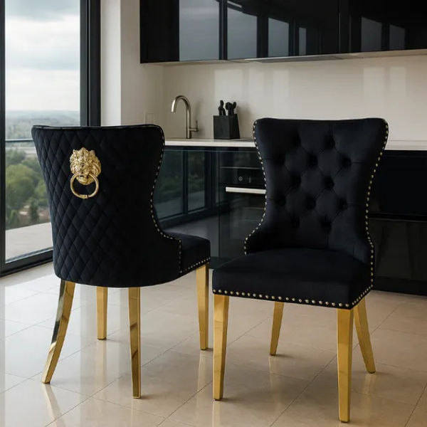 Emiola Dinning Chairs Black/Gold