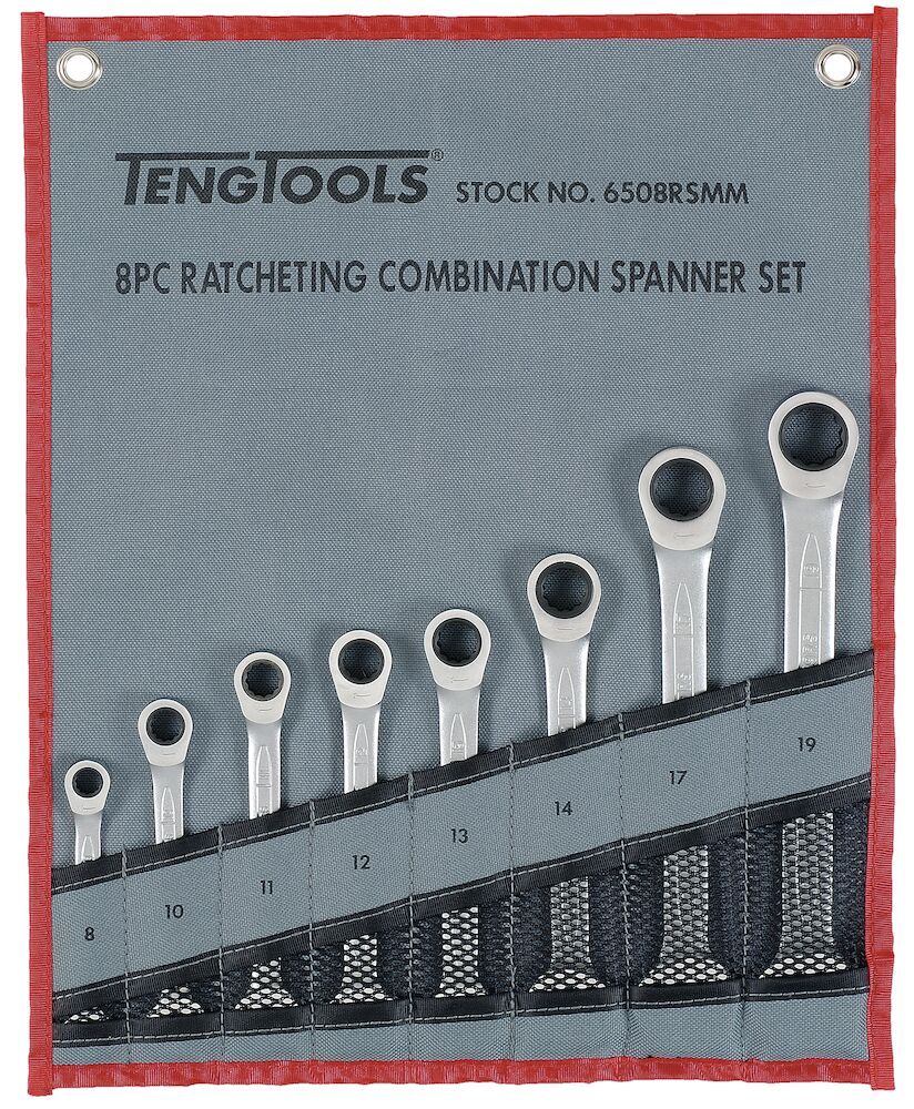 8PC Ratcheting Combination Spanner Set