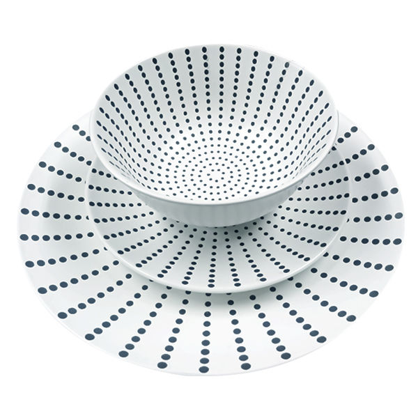 12-Piece Dinner Set-White Dots