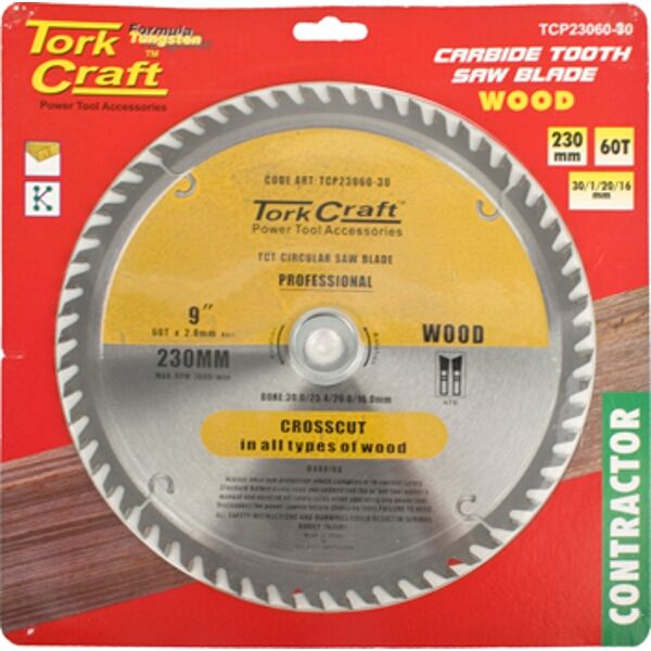Blade Contractor 230 X 60T 30/1/20/16 Circular Saw Tct
