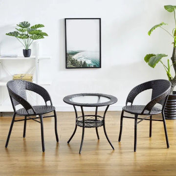 QandAHome-3 Piece Rattan & Wicker Patio Furniture Set