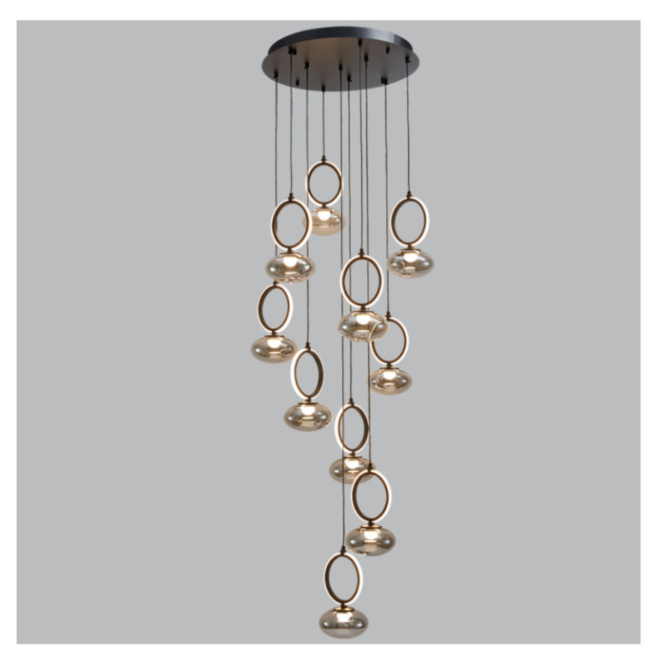 Aluminium and Glass Pendant