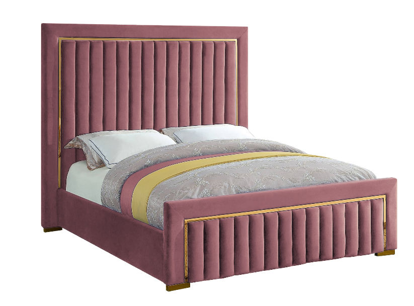 Hope Sleigh Bed Double -Pink