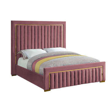 Hope Sleigh Bed Double -Pink