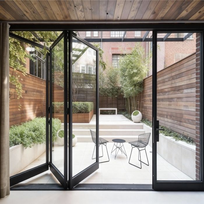 Kenzo - SFD4FG7RC - Aluminium Fold A-Side Door 2.8mx2.1m Charcoal Open to Right Viewed From Outside