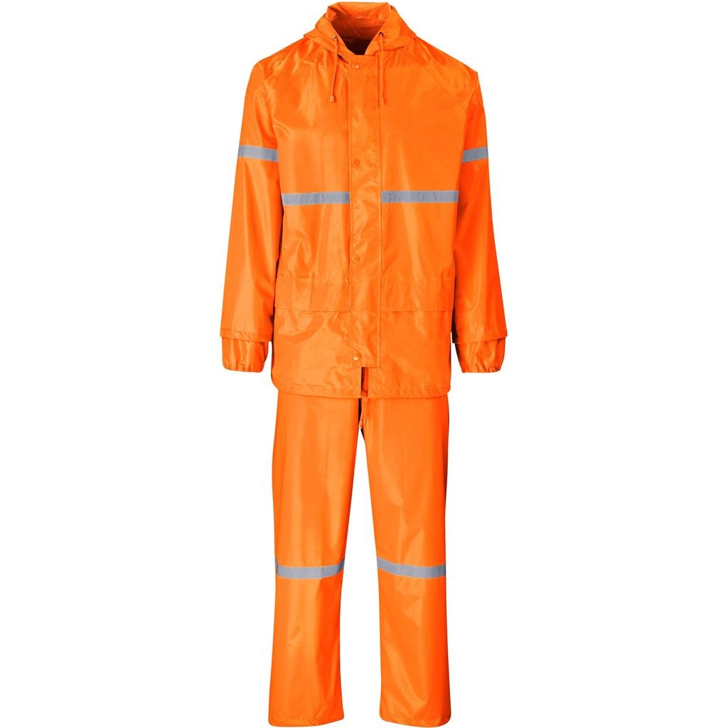 Outdoor Hi-Viz Reflective Polyester/PVC Rainsuit - Orange (Size-3XL,Colour-ORANGE)