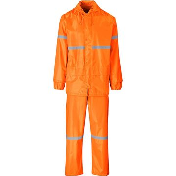 Outdoor Hi-Viz Reflective Polyester/PVC Rainsuit - Orange (Size-3XL,Colour-ORANGE)