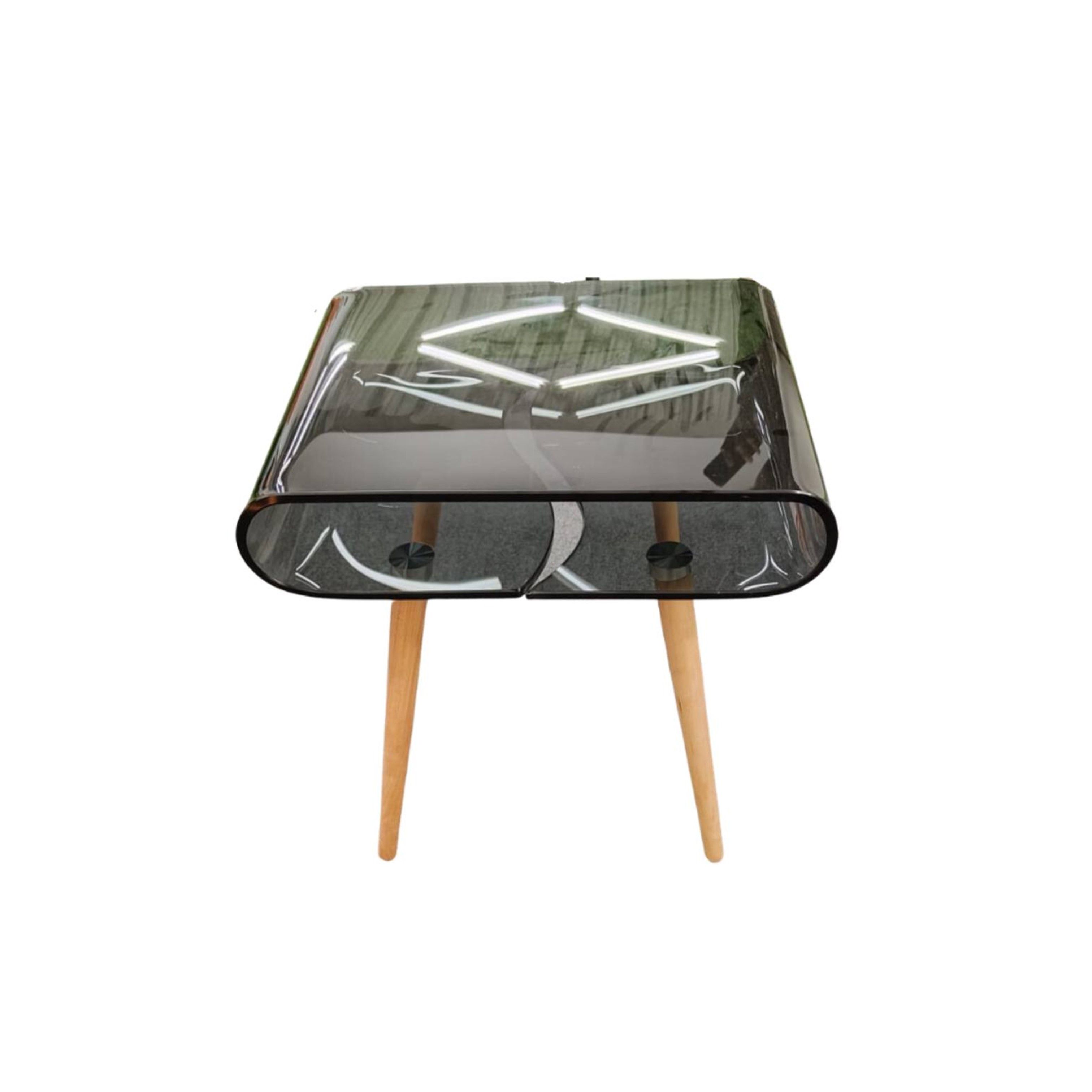Natural Glass Space Saving End Table