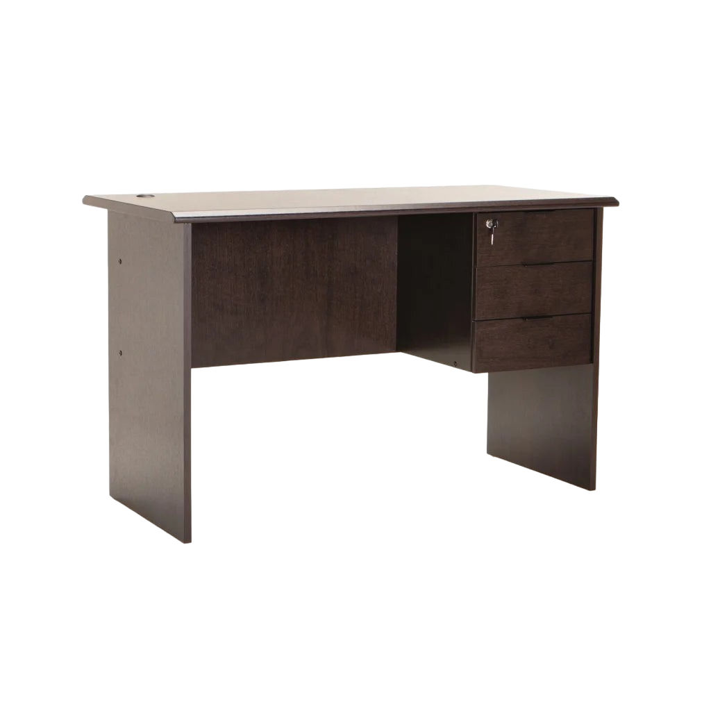 Vividitto - Keir 120cm Deluxe 3 Drawer Desk - Wenge