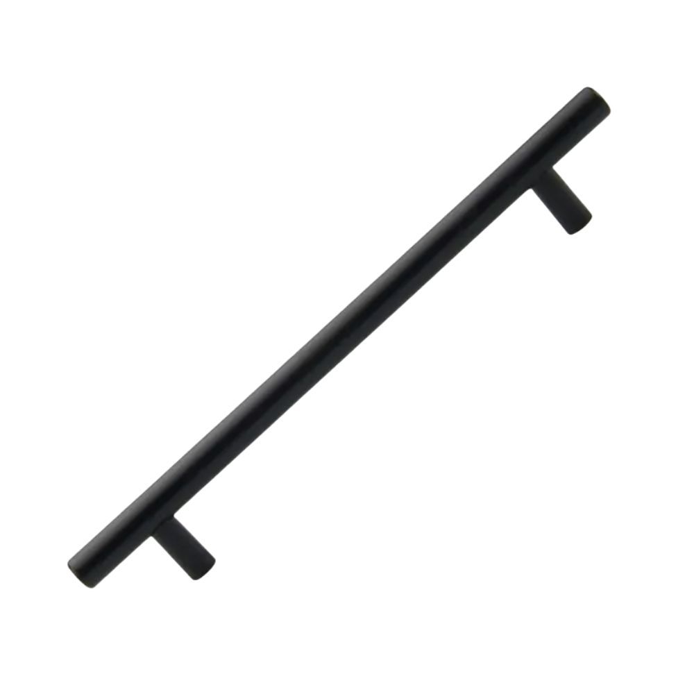 Pack of 6 x Hollow Stainless Steel Barrel Handle, Matt Black, 160mm